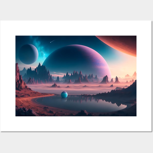 Beautiful scenery on another planet Wall Art by WODEXZ